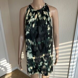 Banana Republic Black and Green Mini Dress